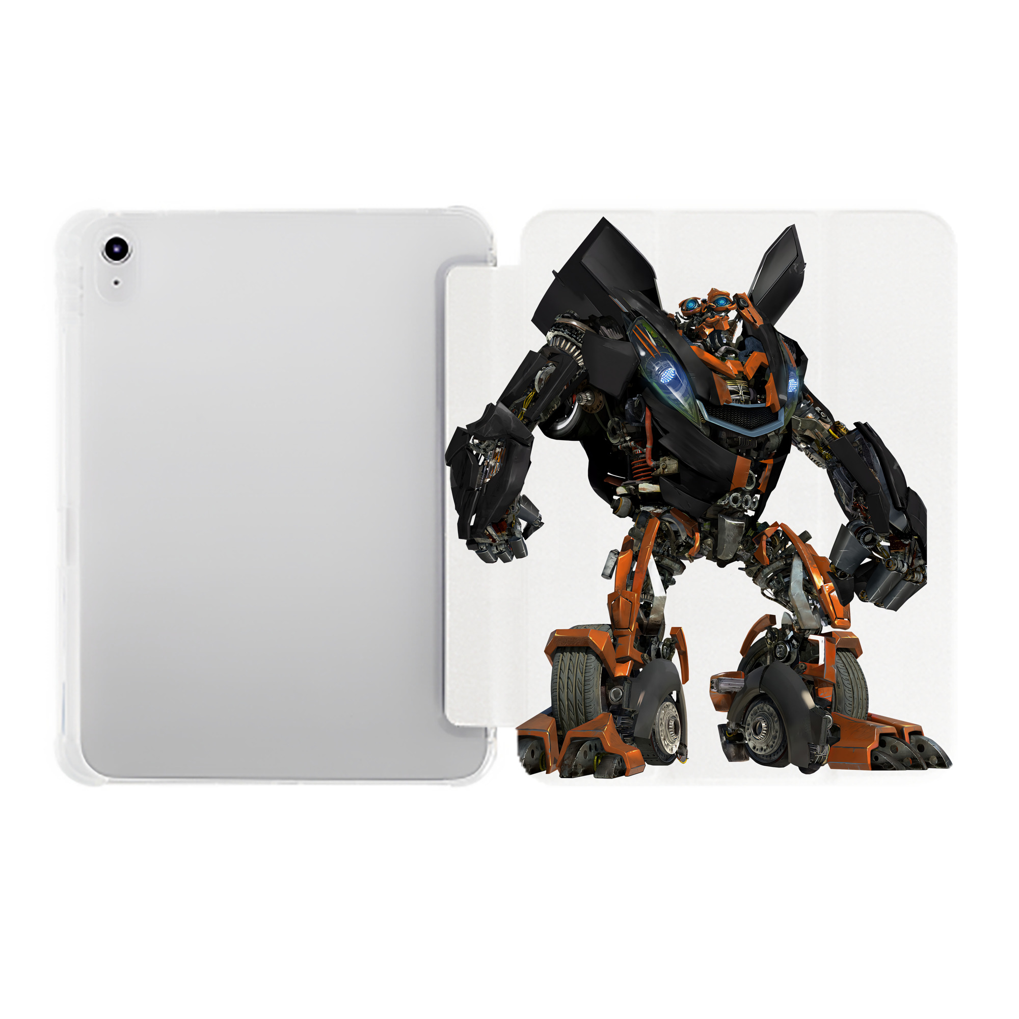 （画像用） Transformers トランスフォーマー IPad ケース ペン収納付き 三つ折りスタンド PUレザー×シリコン 対応機種9.5/10.5/10.9インチ